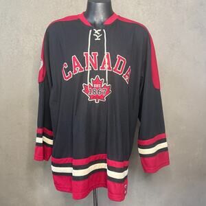 Teepee Sports Team Canada Hockey Jersey Mens XL Lace Up Maple Leaf